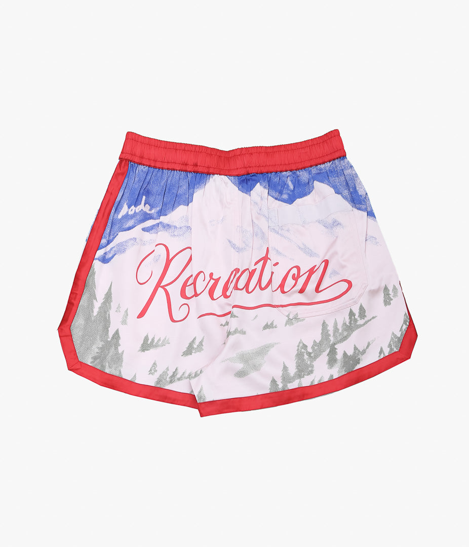BODE ''POSTCARD GYM SHORTS'' (PINK MULTI)