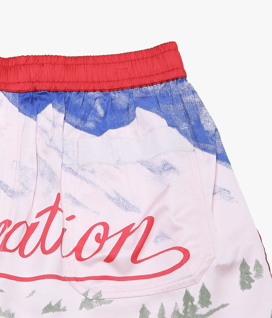 BODE ''POSTCARD GYM SHORTS'' (PINK MULTI)