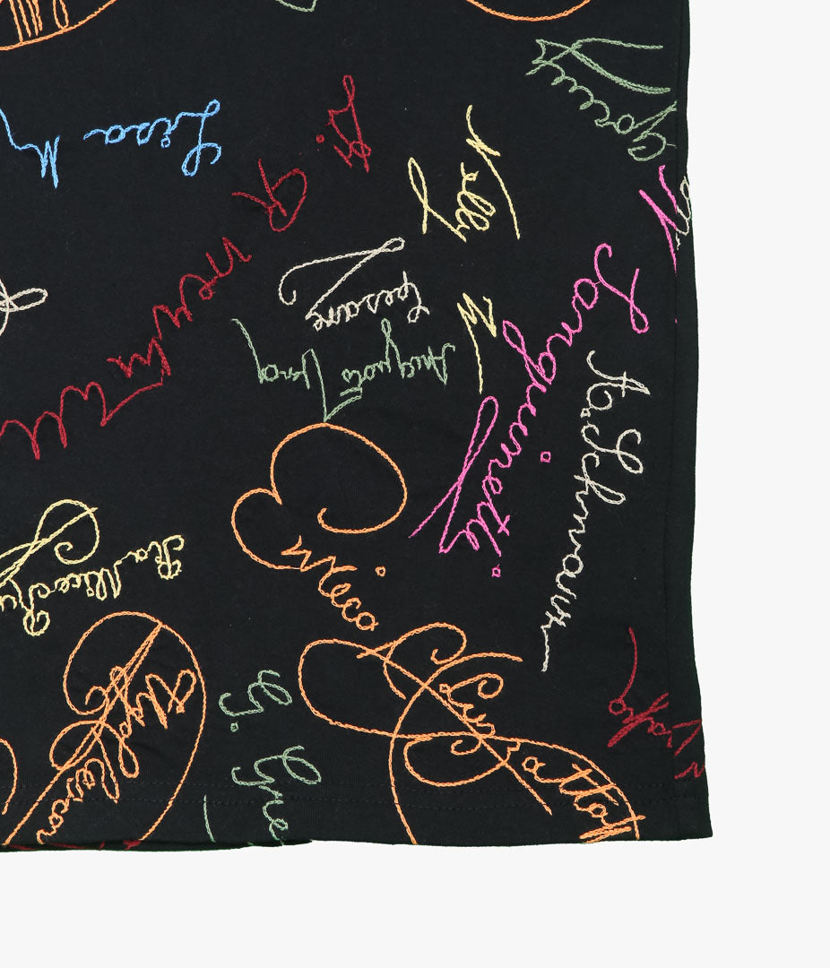 BODE ''SIGNATURE SCRAWL BOXY TEE'' (BLACK MULTI)