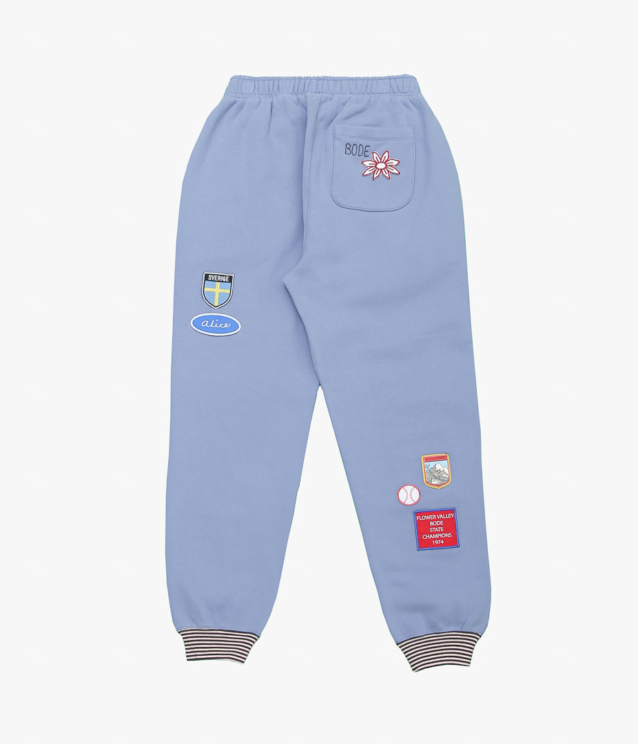 BODE ''WARMUP PATCH JOGGERS'' (BLUE GRAY)