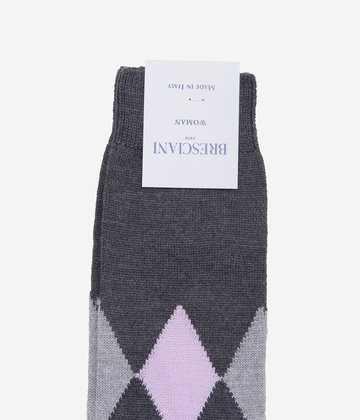 BRESCIANI ''ARGYLE LONG'' (PURPLE X GREY X BLACK)