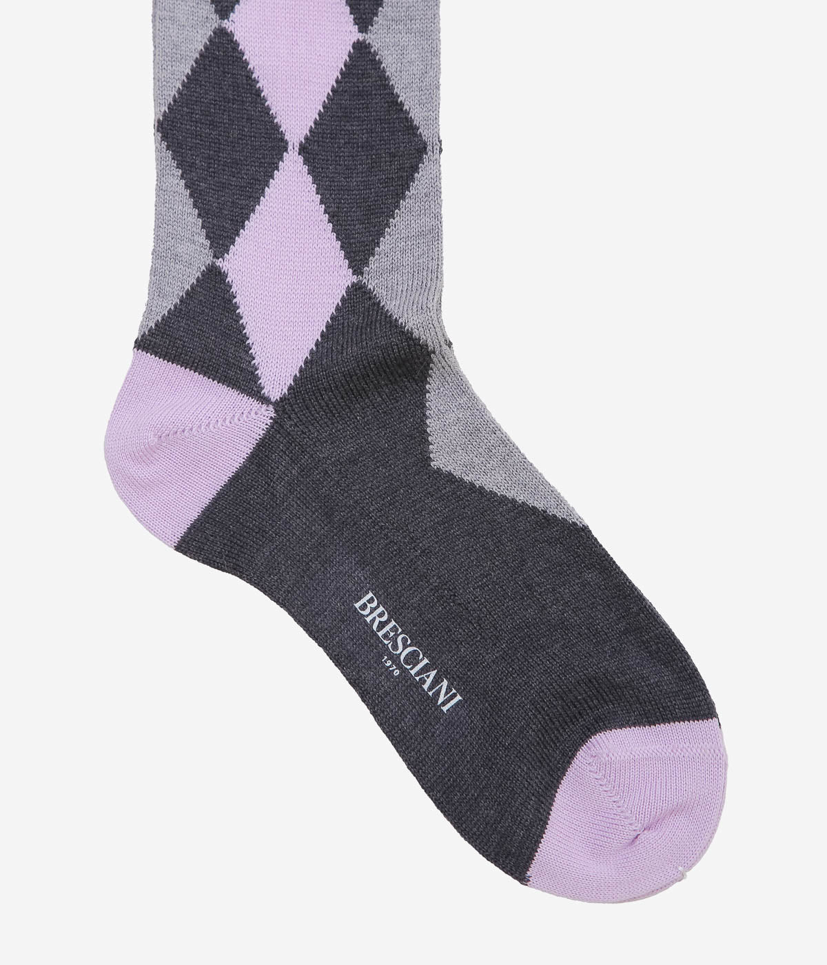 BRESCIANI ''ARGYLE LONG'' (PURPLE X GREY X BLACK)