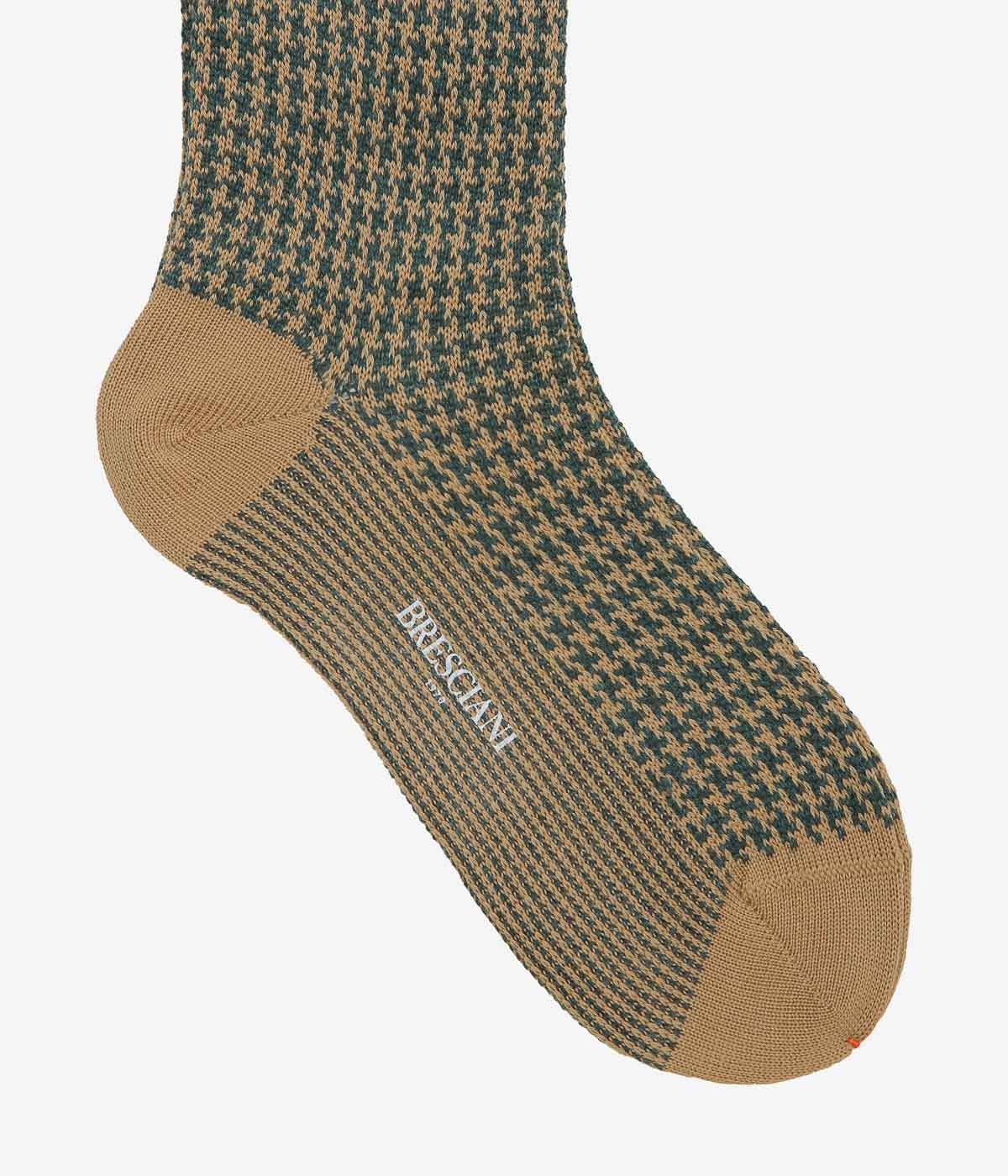 BRESCIANI ''HOUNDSTOOTH'' (BEIGE X GREEN)