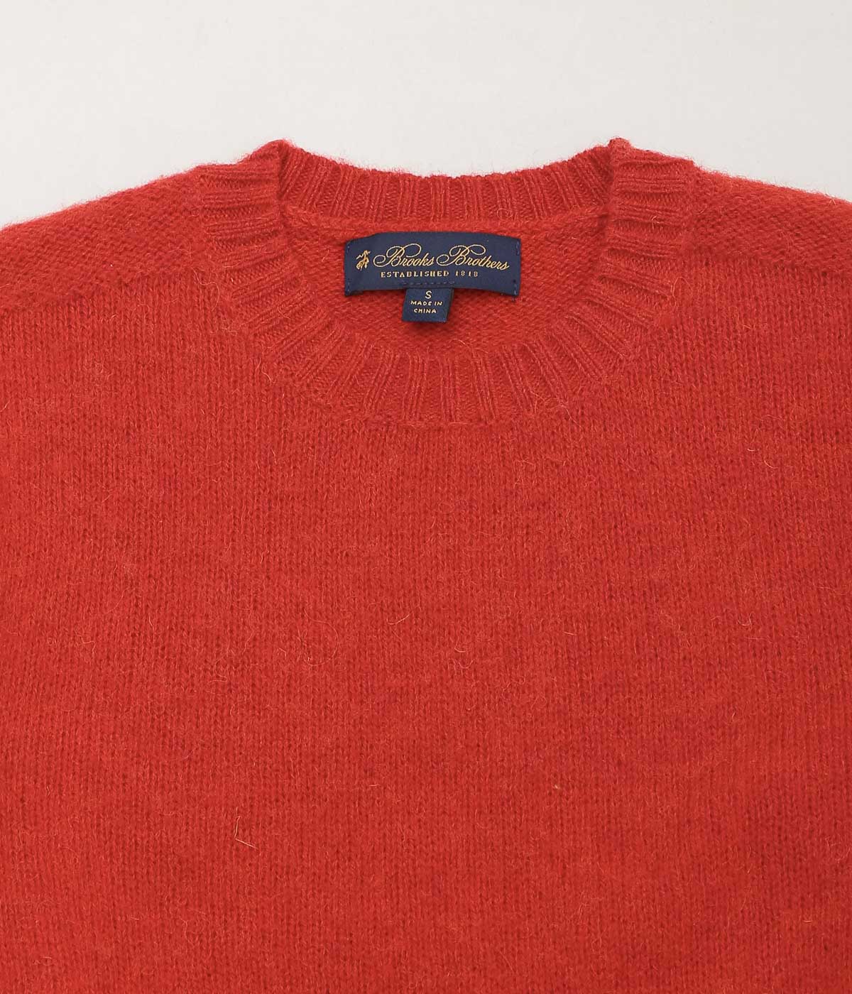 BROOKS BROTHERS ''BRUSHED WOOL CREW NECK SWEATER'' (BRANDY)