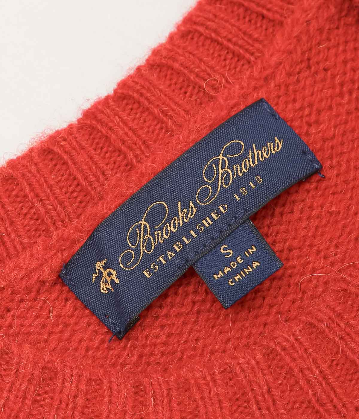 BROOKS BROTHERS ''BRUSHED WOOL CREW NECK SWEATER'' (BRANDY)