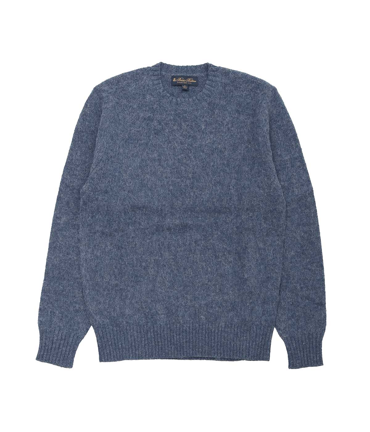 BROOKS BROTHERS ''BRUSHED WOOL CREW NECK SWEATER'' (DENIM)