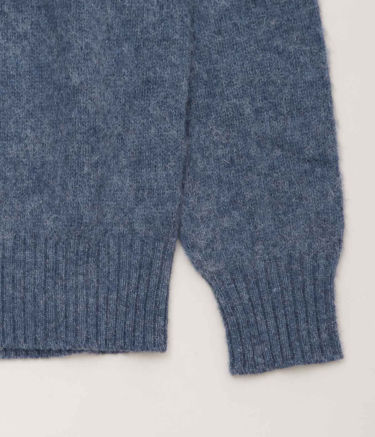 BROOKS BROTHERS ''BRUSHED WOOL CREW NECK SWEATER'' (DENIM)