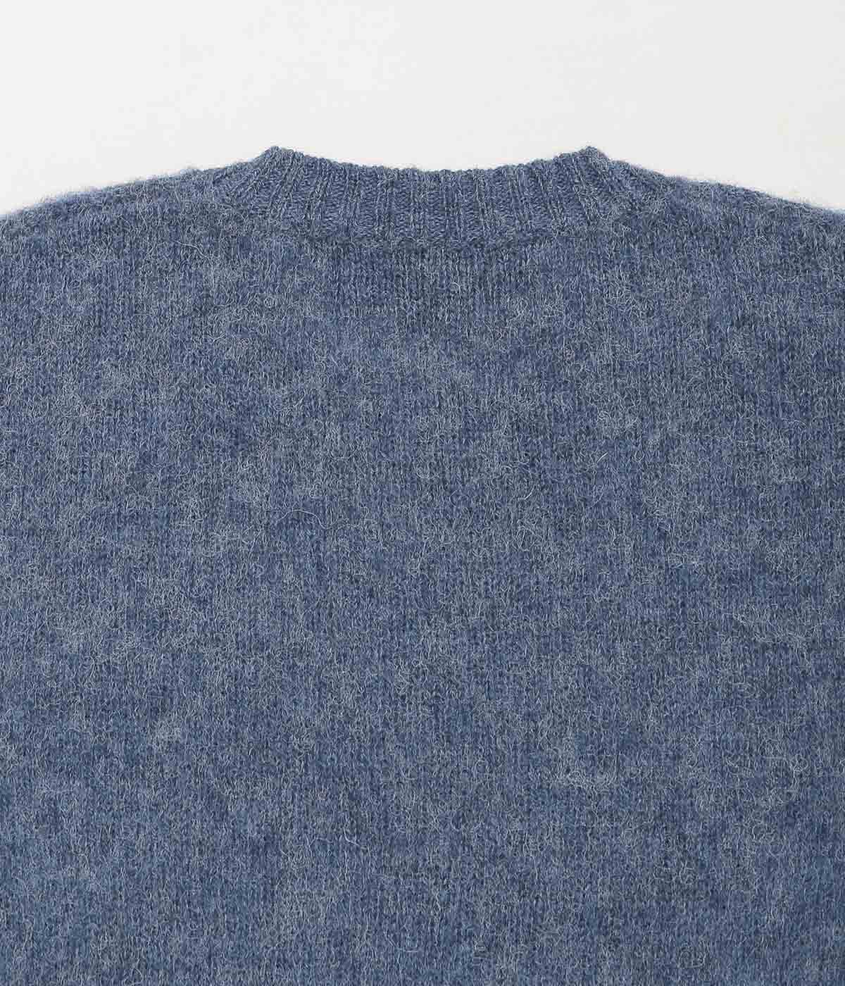 BROOKS BROTHERS ''BRUSHED WOOL CREW NECK SWEATER'' (DENIM)