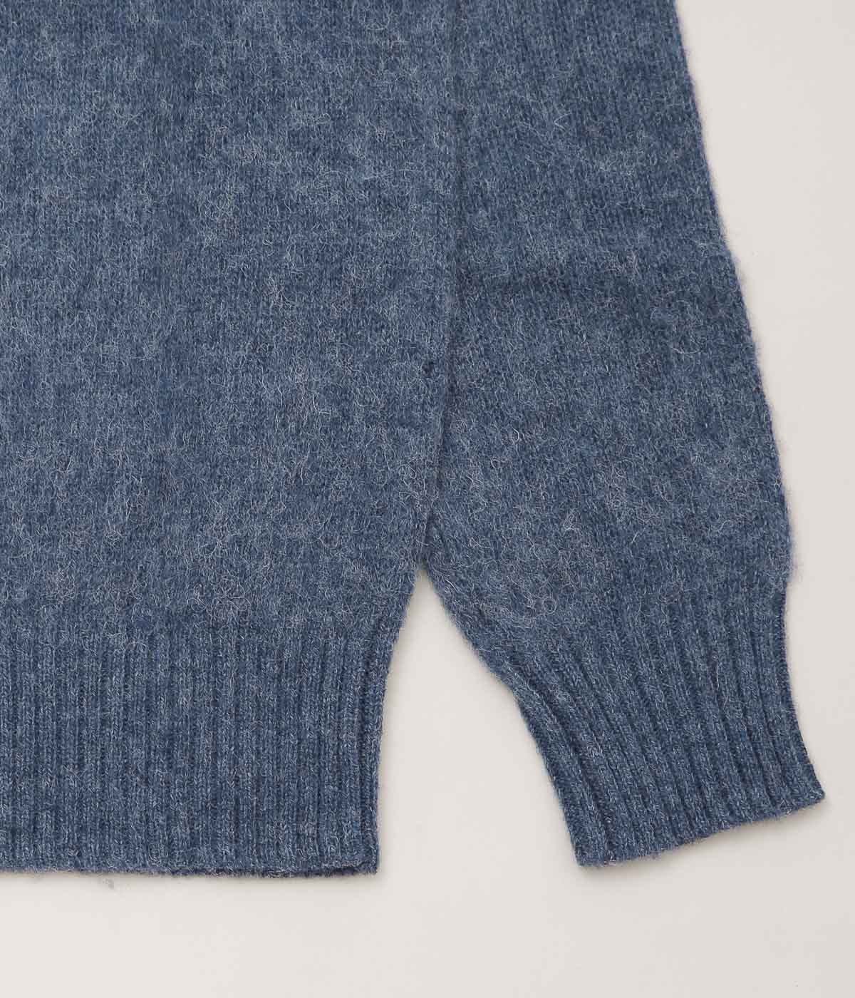 BROOKS BROTHERS ''BRUSHED WOOL CREW NECK SWEATER'' (DENIM)