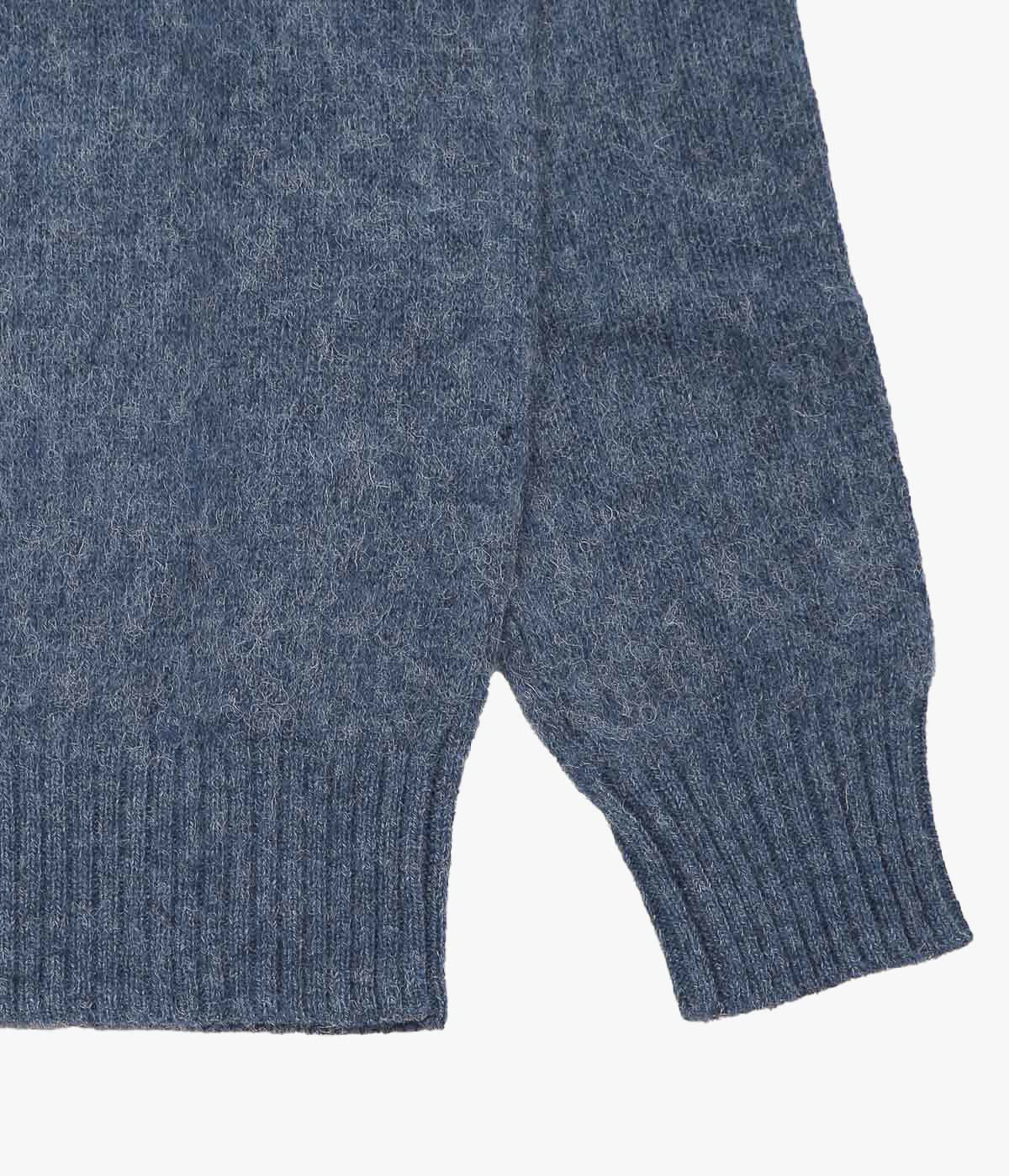 BROOKS BROTHERS ''BRUSHED WOOL CREW NECK SWEATER'' (DENIM)