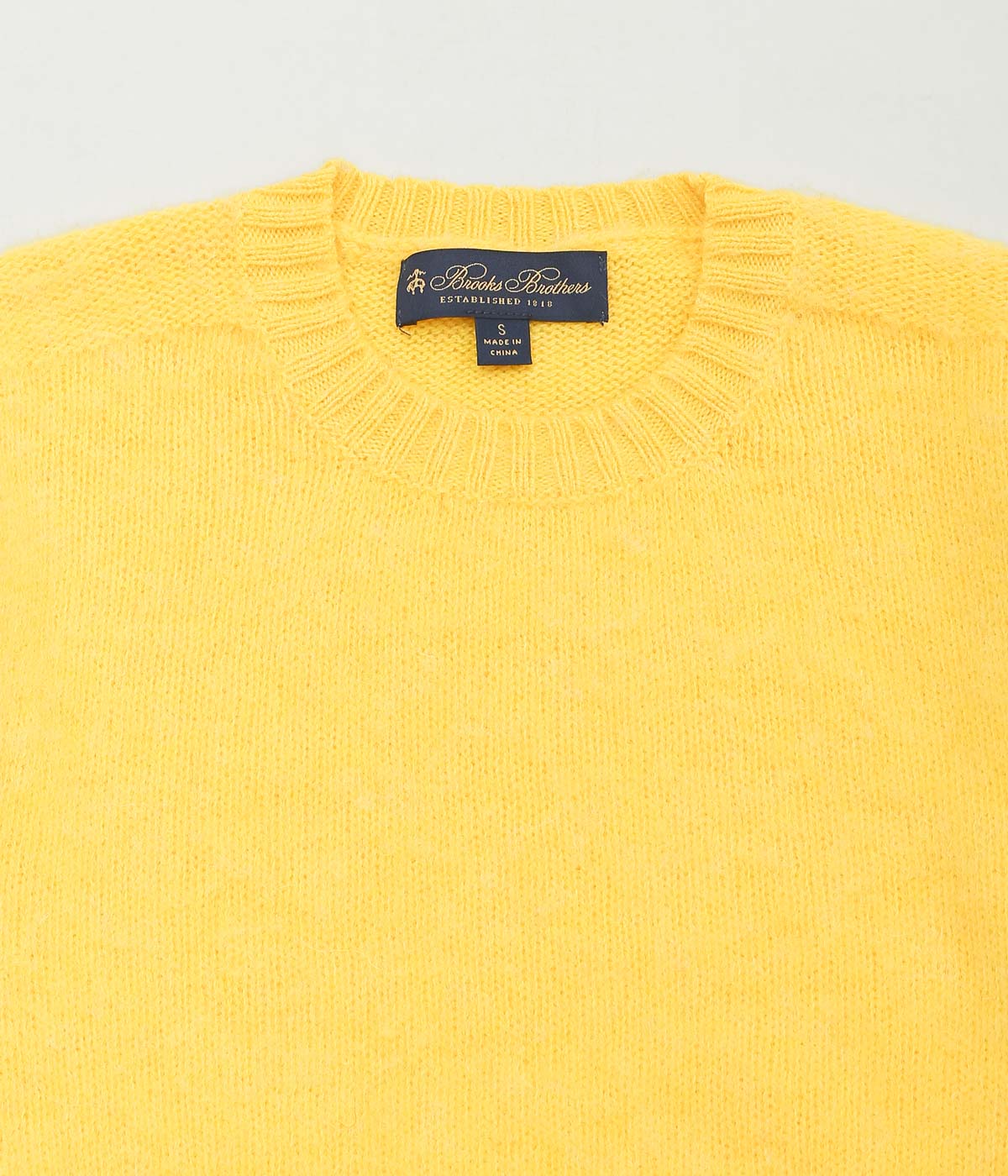 BROOKS BROTHERS ''BRUSHED WOOL CREW NECK SWEATER'' (YELLOW)