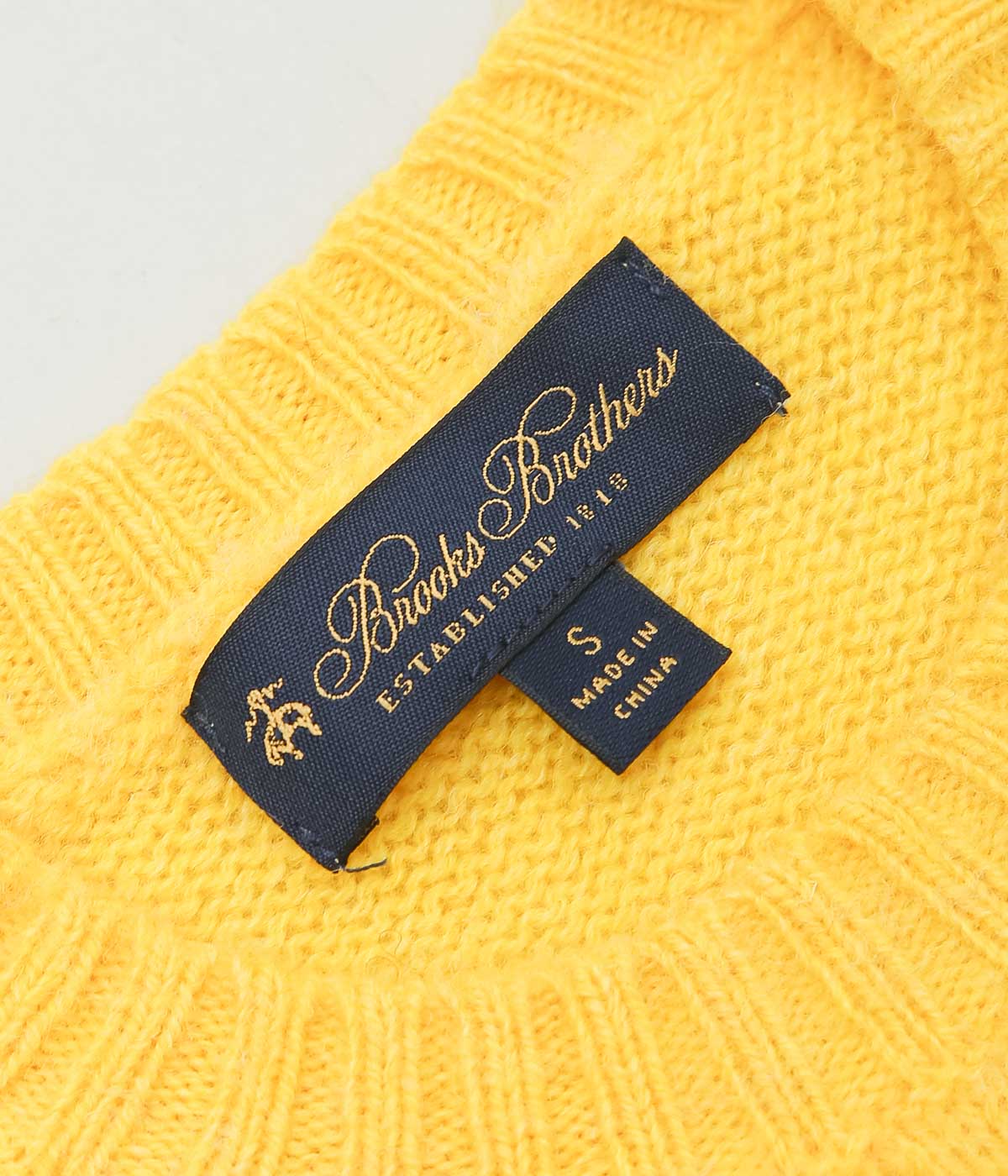 BROOKS BROTHERS ''BRUSHED WOOL CREW NECK SWEATER'' (YELLOW)
