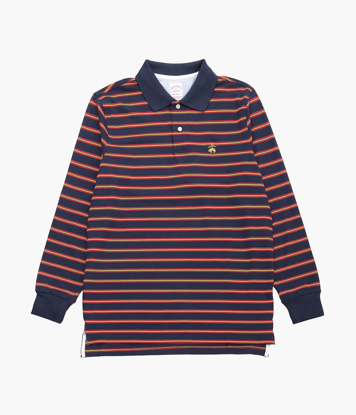 BROOKS BROTHERS ``GF STRIPE POLO L/S'' (NAVY)