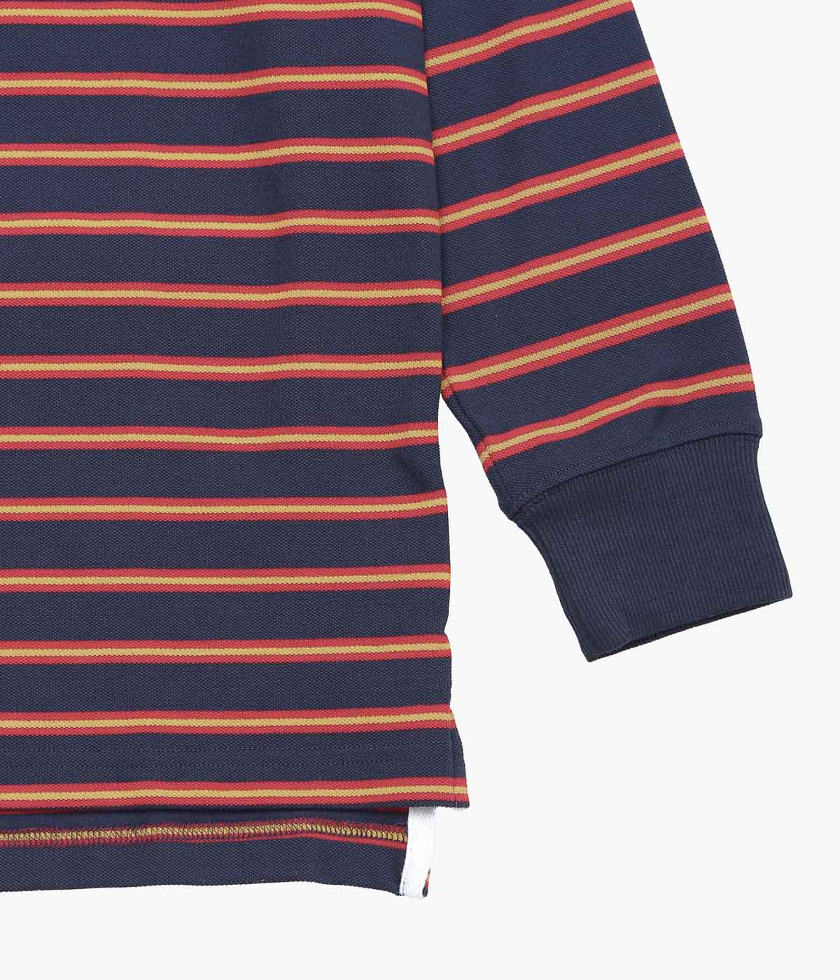 BROOKS BROTHERS ``GF STRIPE POLO L/S'' (NAVY)