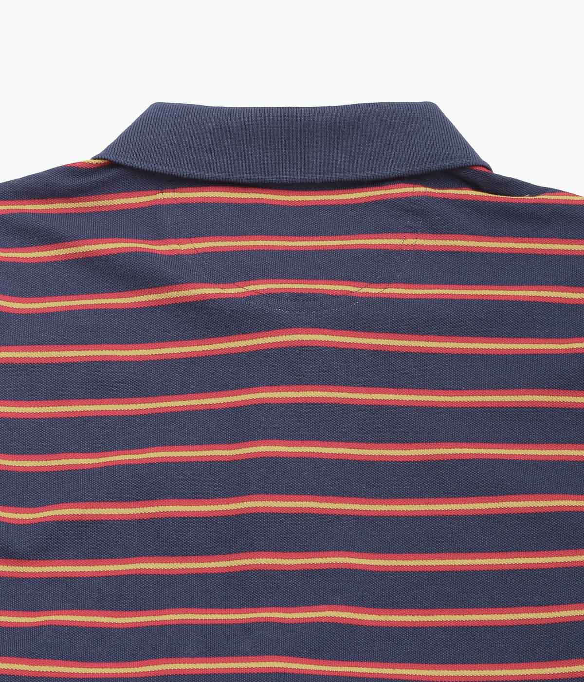 BROOKS BROTHERS ``GF STRIPE POLO L/S'' (NAVY)