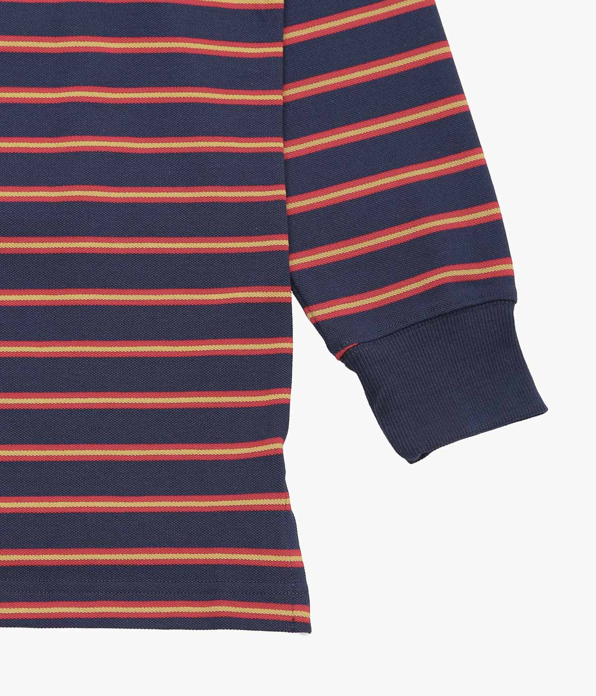 BROOKS BROTHERS ``GF STRIPE POLO L/S'' (NAVY)