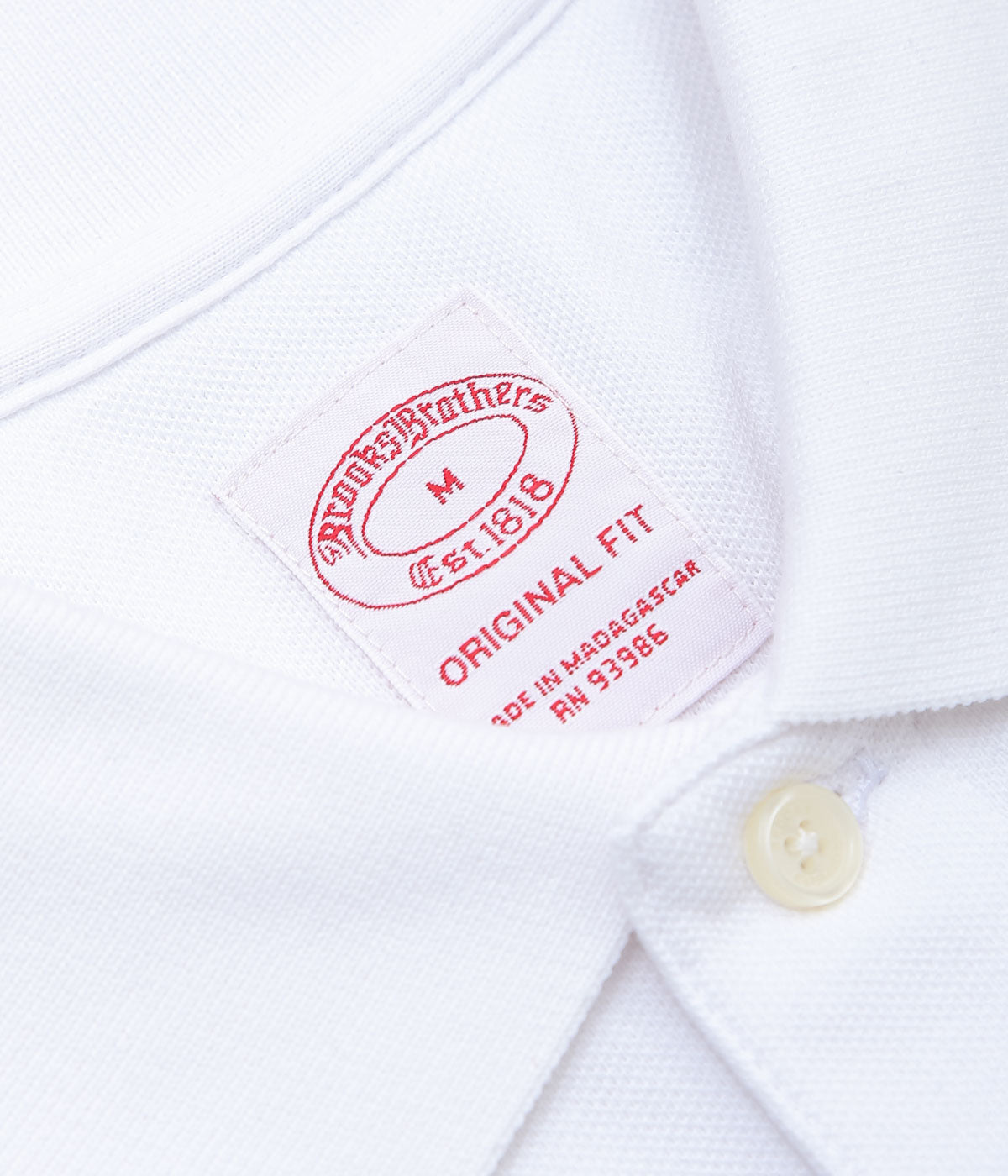 BROOKS BROTHERS ``GF POLO L/S'' (WHITE)