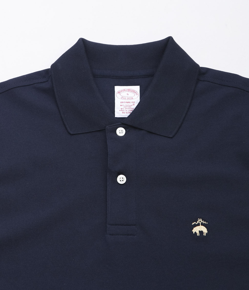 BROOKS BROTHERS ''KNIT SS SUPIMA STRETCH POLO ORG'' (NAVY)
