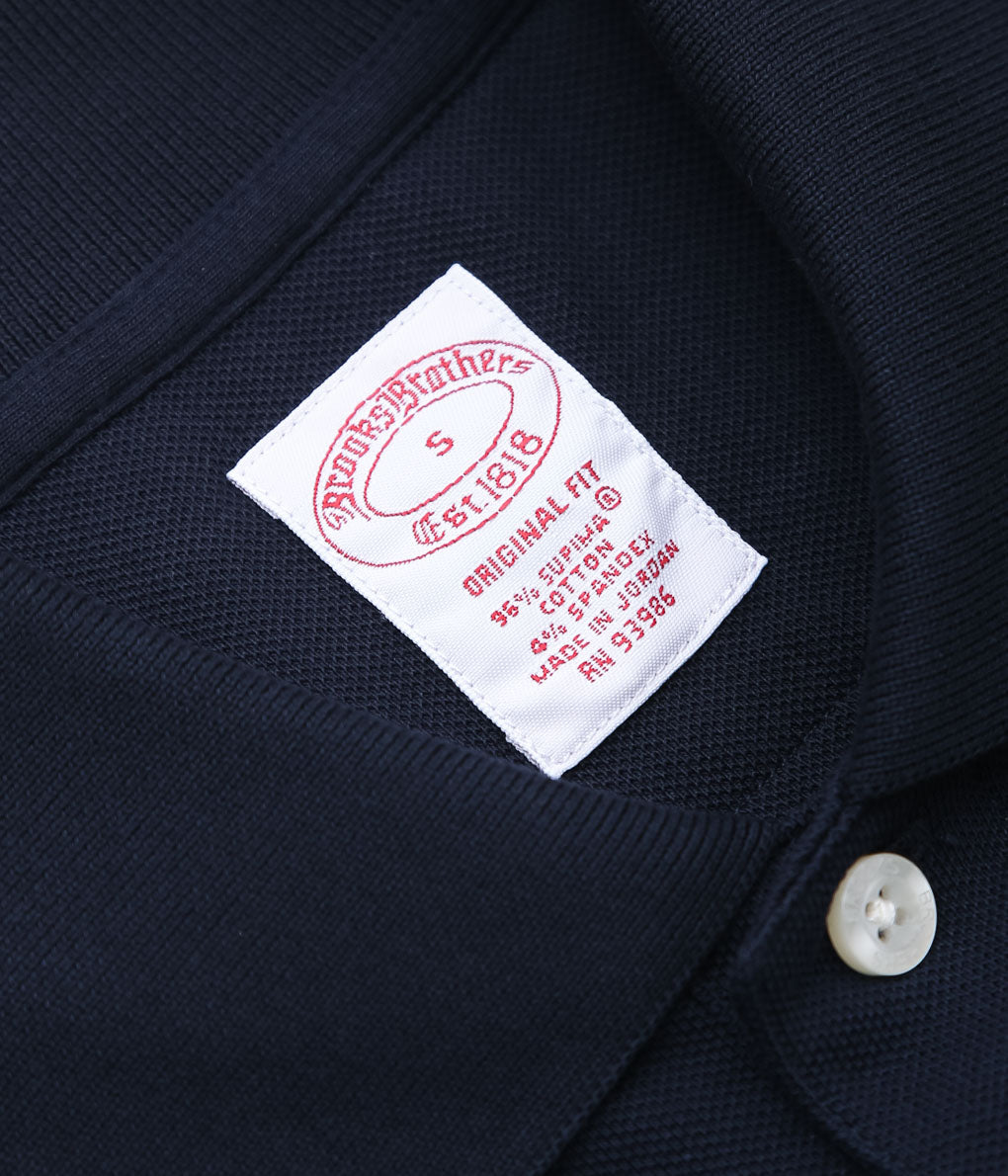 BROOKS BROTHERS ''KNIT SS SUPIMA STRETCH POLO ORG'' (NAVY)
