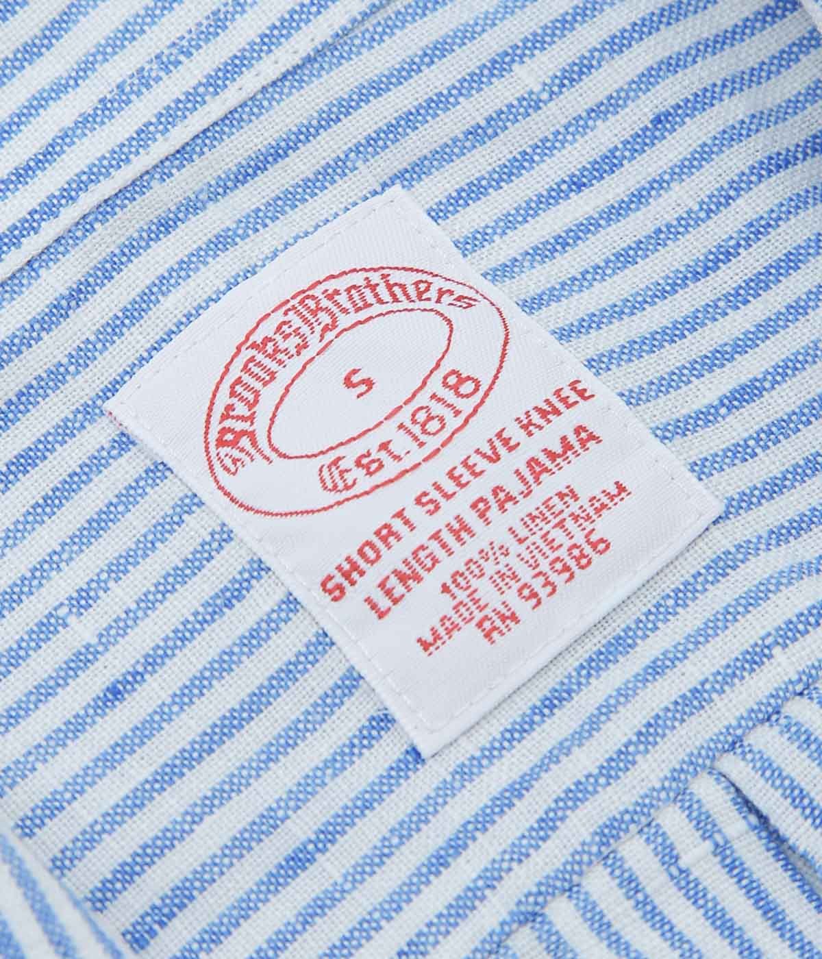 BROOKS BROTHERS ''LINEN SHORT PAJAMA '' (BLUE STRIPE)