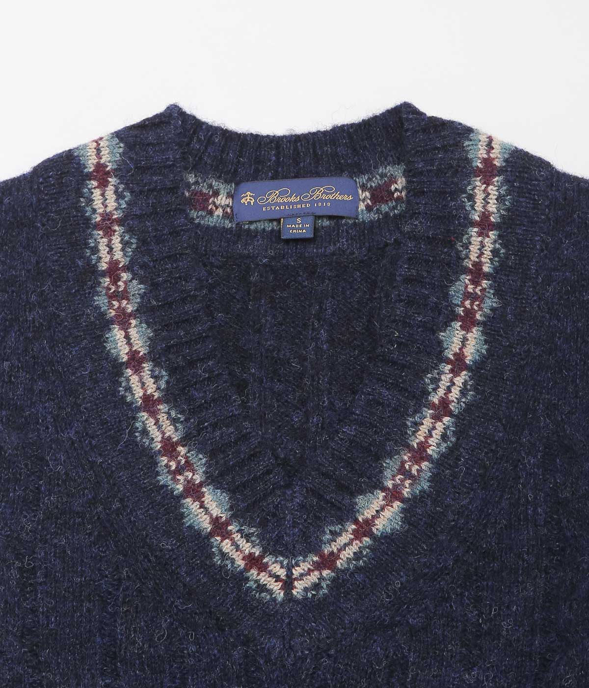 BROOKS BROTHERS ''V NECK TENNIS SWEATER'' (NAVY HTR)
