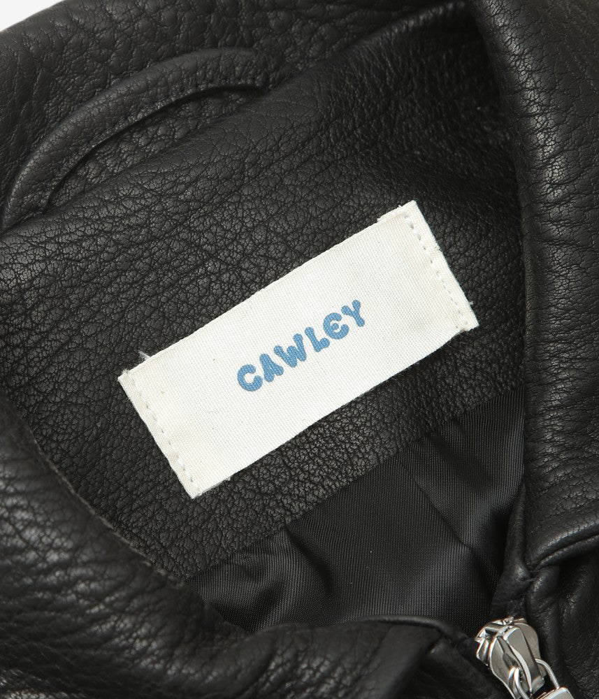 CAWLEY ''STRETCH WRINKLE LEATHER MENS FLYING JACKET'' (LIQUORICE)