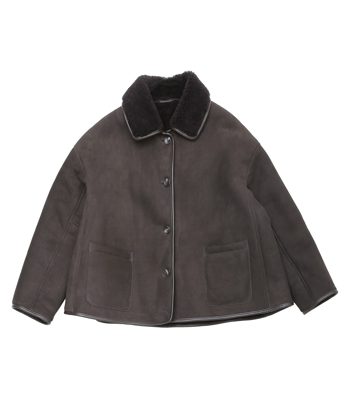 CAWLEY ''SUEDE BACK CURLY HAIR AVIS JACKET '' (CHOCOLATE)
