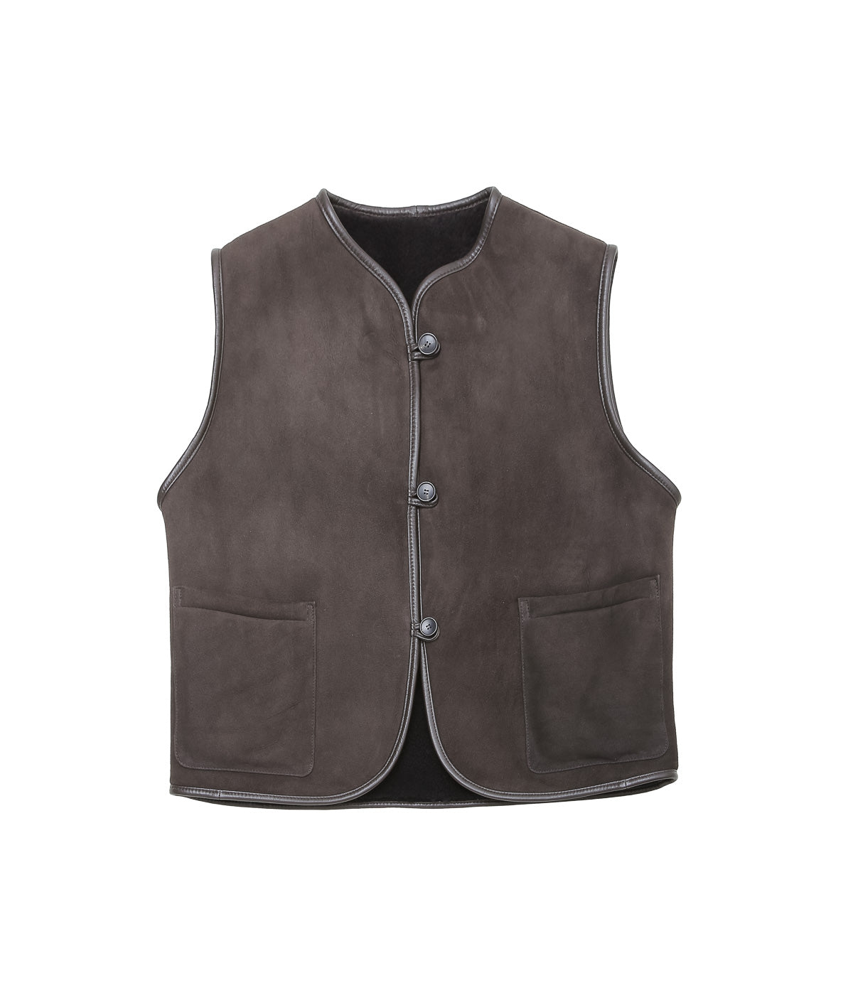 CAWLEY ''SUEDE BACK CURLY HAIR ELLA VEST'' (CHOCOLATE)