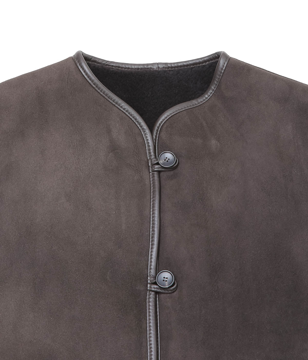 CAWLEY ''SUEDE BACK CURLY HAIR ELLA VEST'' (CHOCOLATE)