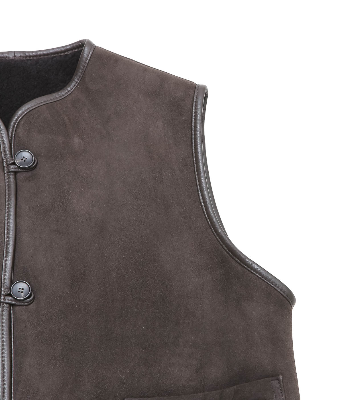 CAWLEY ''SUEDE BACK CURLY HAIR ELLA VEST'' (CHOCOLATE)