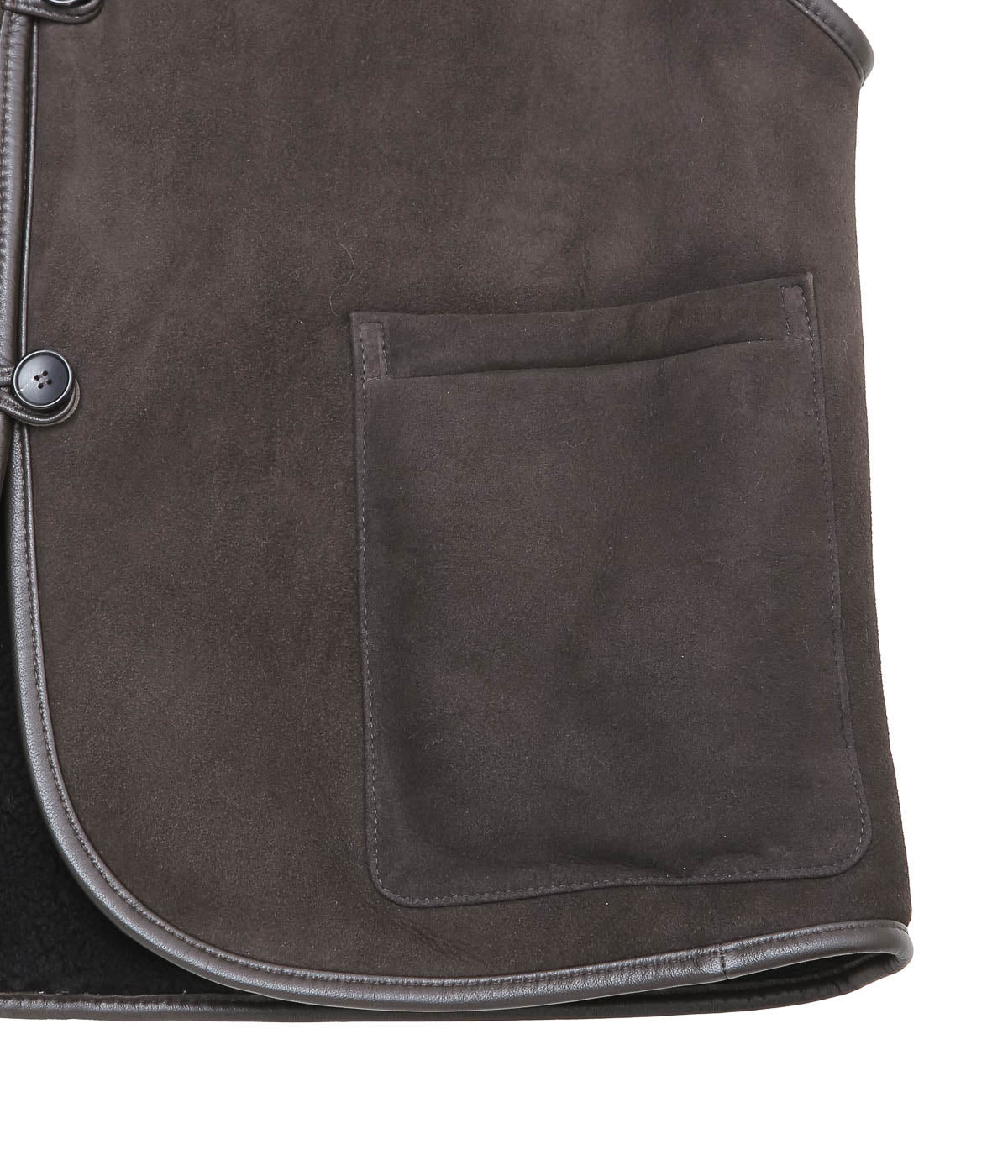 CAWLEY ''SUEDE BACK CURLY HAIR ELLA VEST'' (CHOCOLATE)