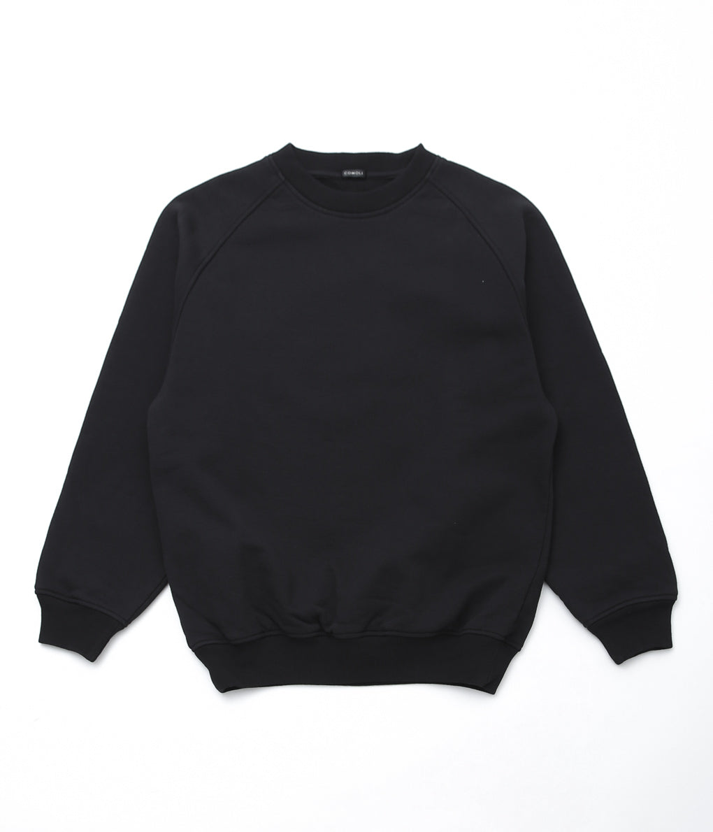 24aw COMOLI 吊裏毛 クルーネック　スウェット　ブラック　サイズ2 COMOLI ''LWコットン裏毛 クルーネック'' (BLACK) – THE STORE