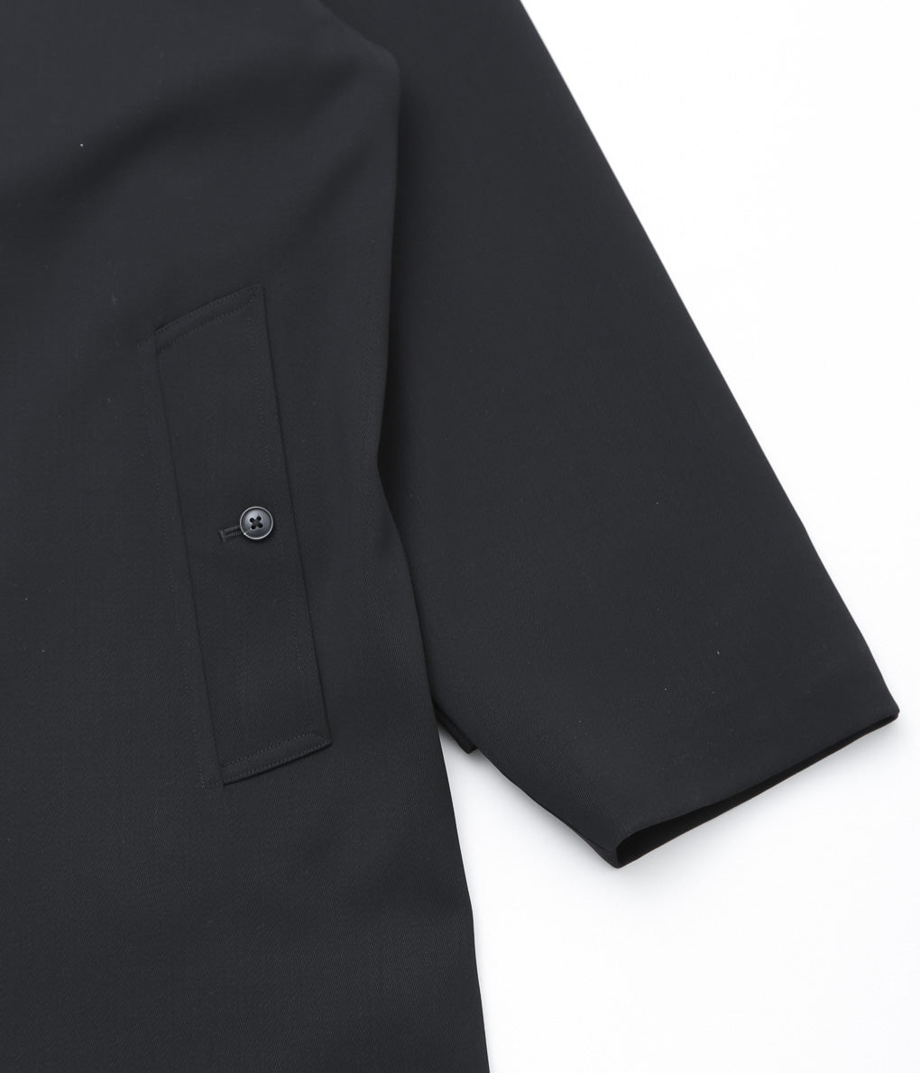 COMOLI ''Wool gabardine bal collar coat'' (BLACK)