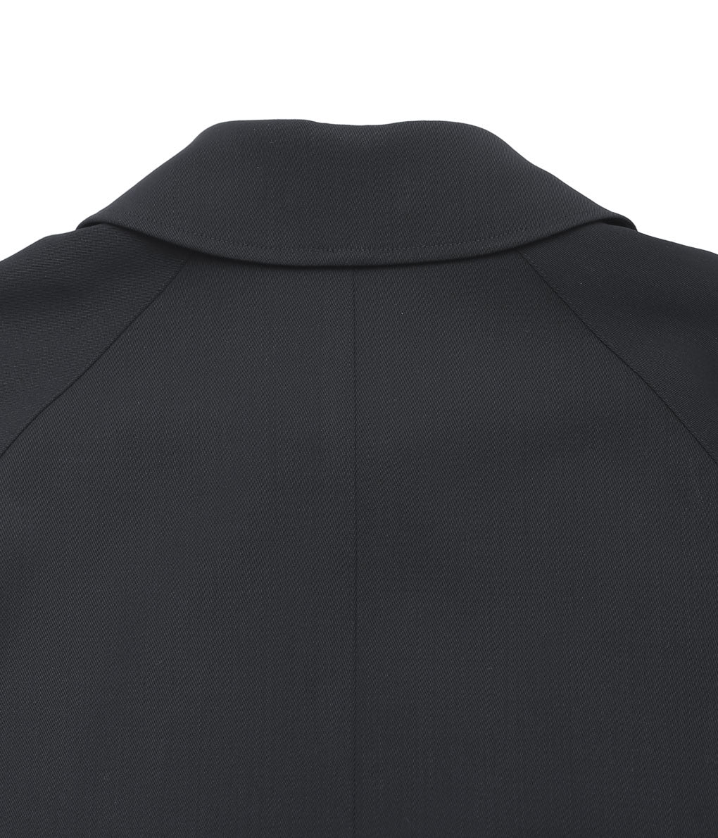 COMOLI ''Wool gabardine bal collar coat'' (BLACK)