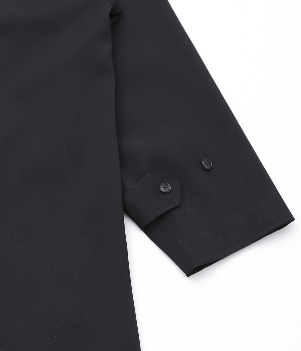 COMOLI ''Wool gabardine bal collar coat'' (BLACK)
