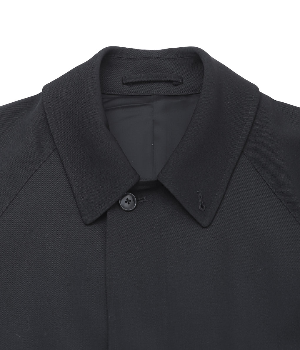COMOLI ''Wool gabardine bal collar coat'' (BLACK)
