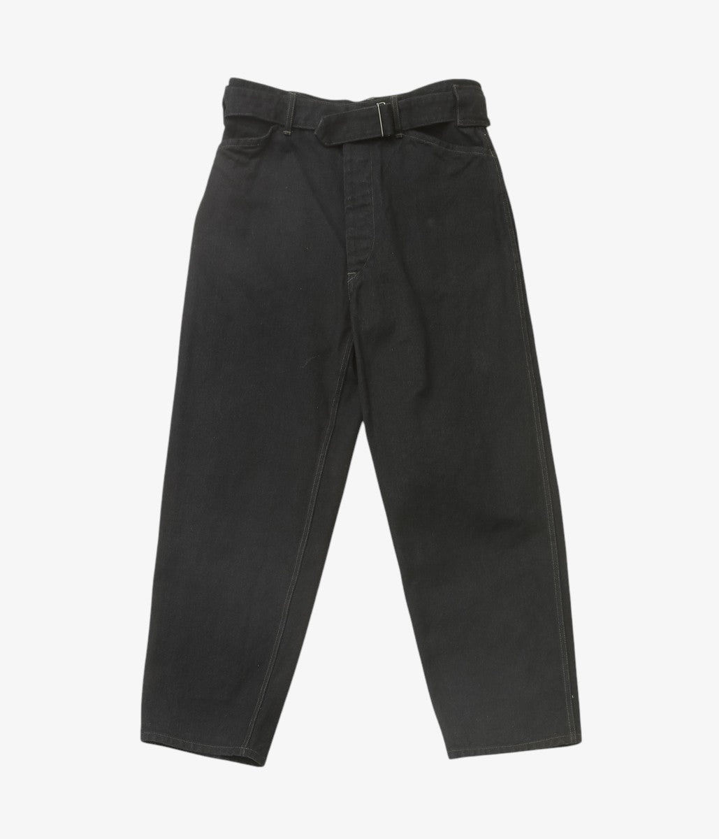 COMOLI ブラックデニム ベルテッドパンツ size1 COMOLI ''ブラックデニム ベルテッドパンツ'' (BLACK) – THE STORE BY
