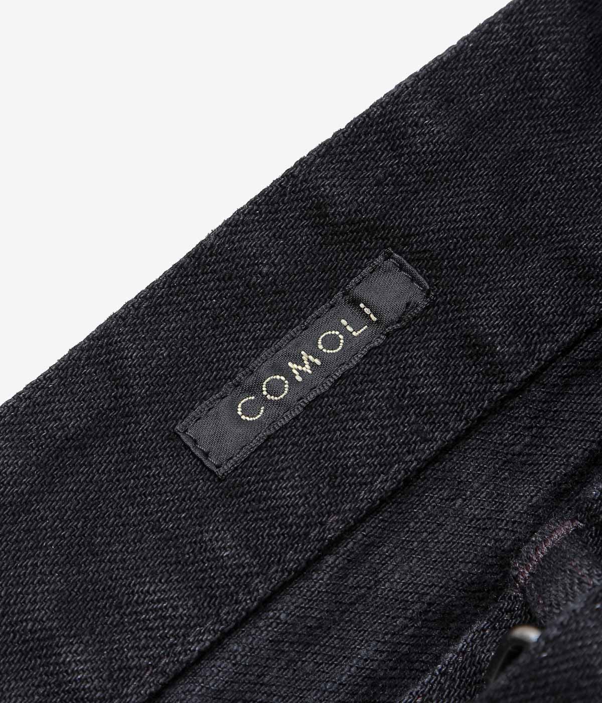 COMOLI "Black Denim Belted Pants" (BLACK)