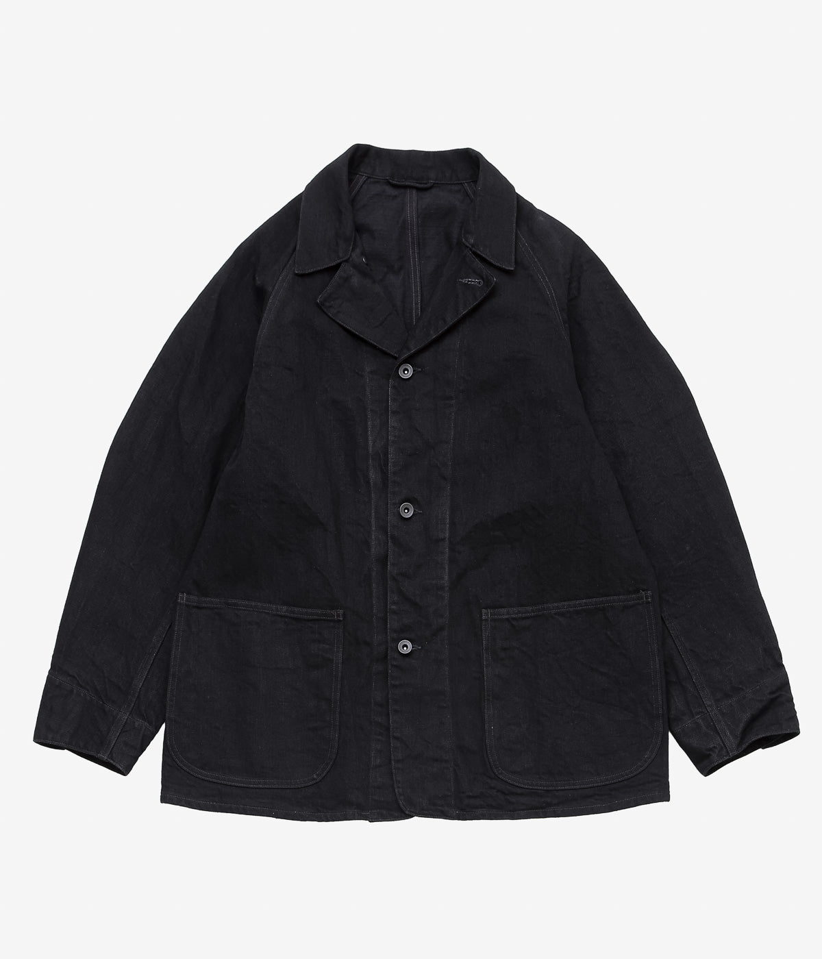 COMOLI "Black Denim Work Jacket" (BLACK)