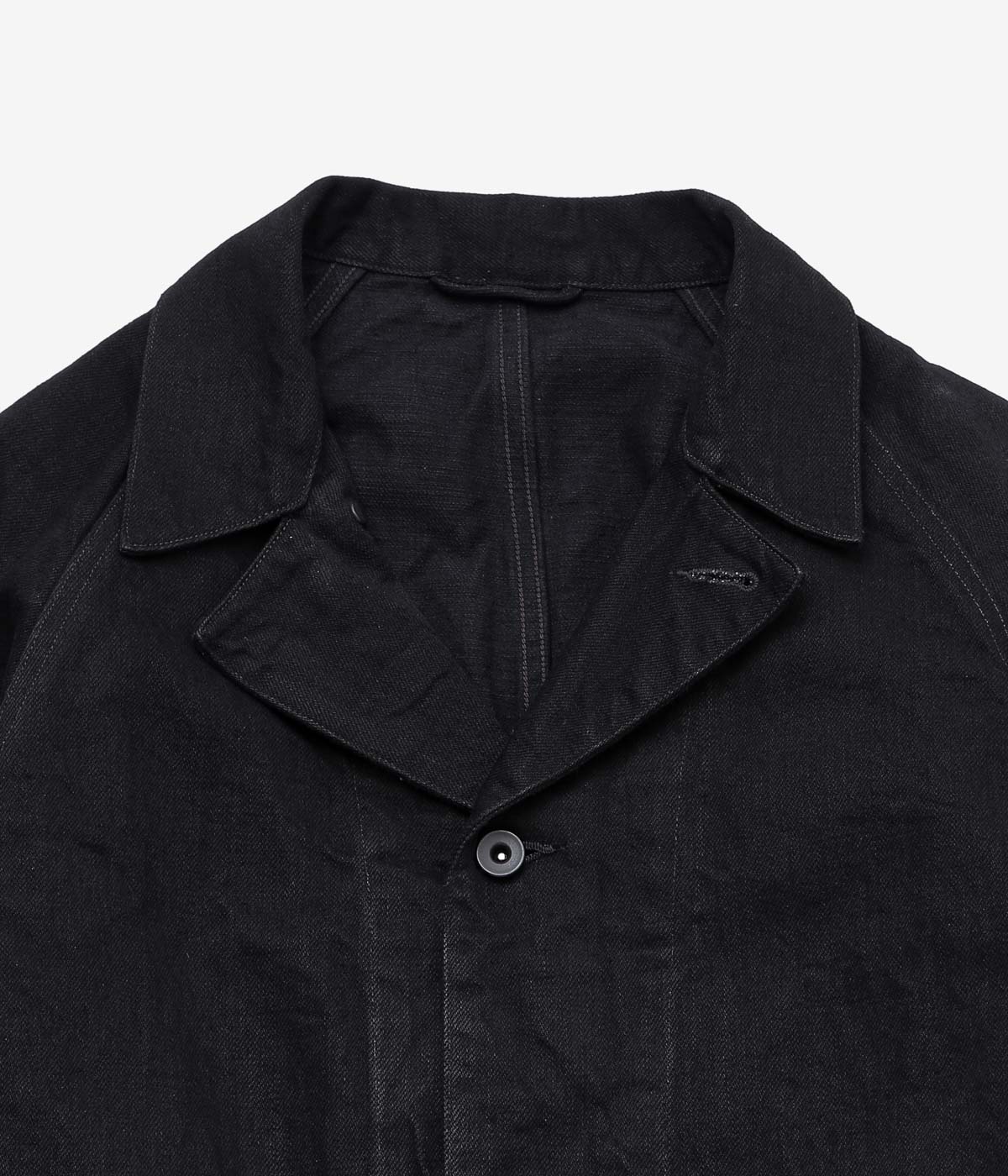 COMOLI "Black Denim Work Jacket" (BLACK)