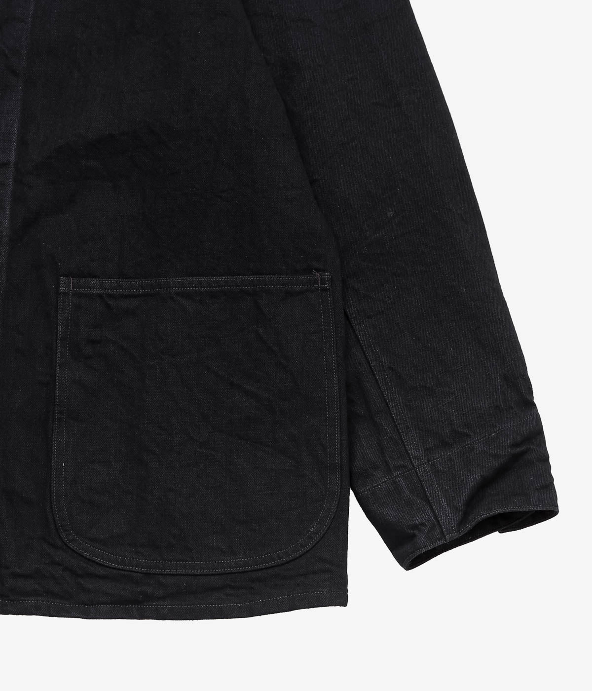 COMOLI "Black Denim Work Jacket" (BLACK)