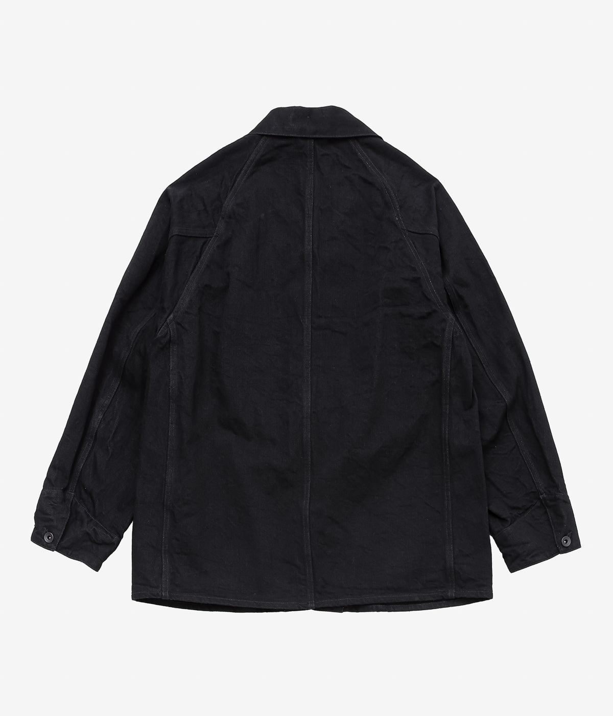 COMOLI "Black Denim Work Jacket" (BLACK)