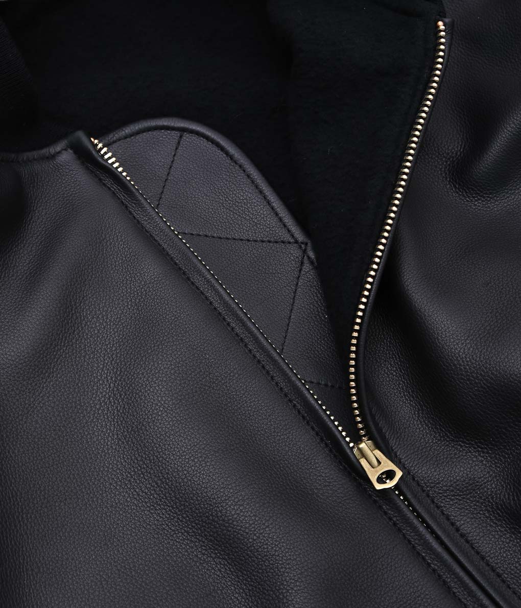 COMOLI ''カーフスキン ジップブルゾン'' (BLACK)