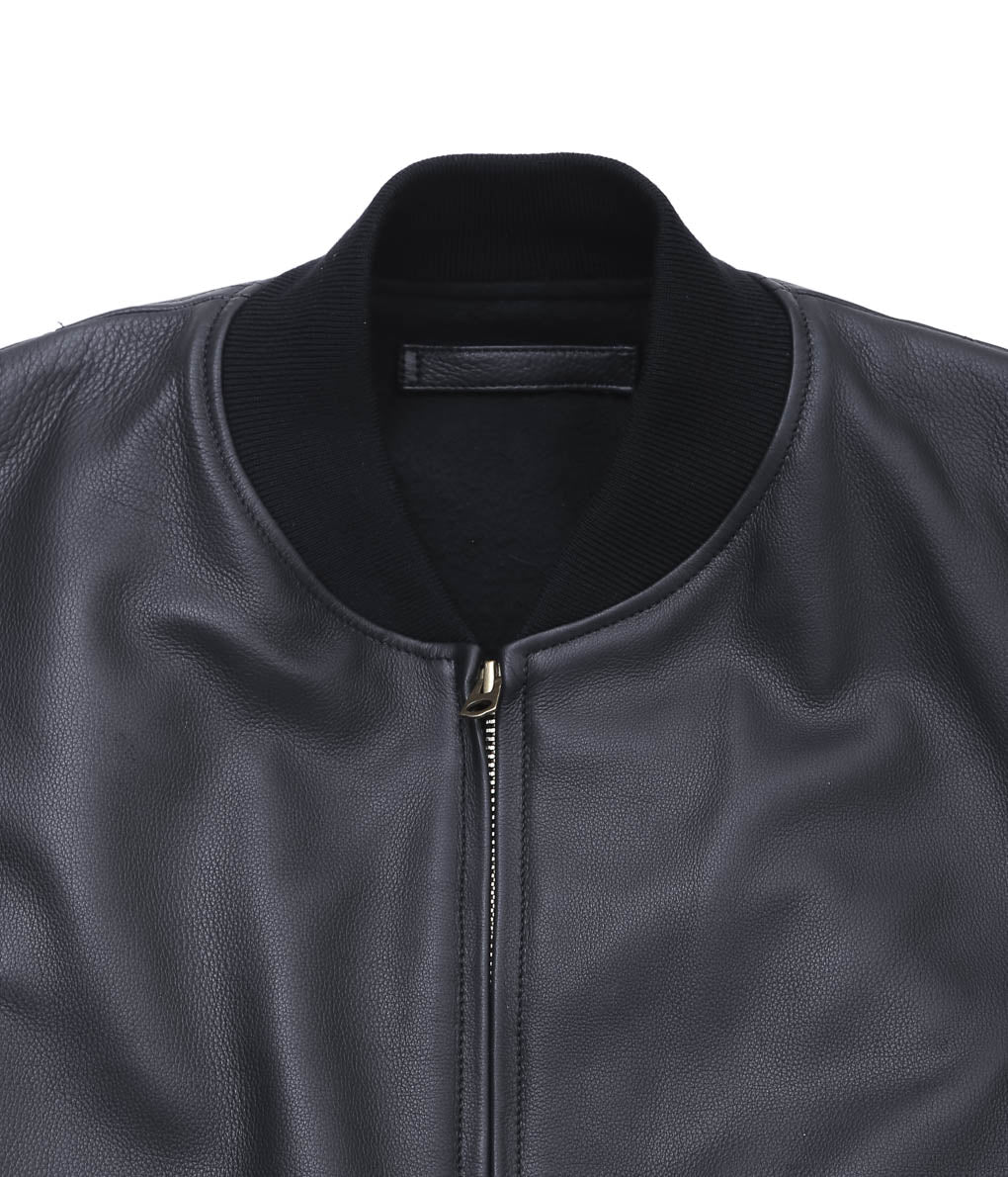 COMOLI ''カーフスキン ジップブルゾン'' (BLACK)