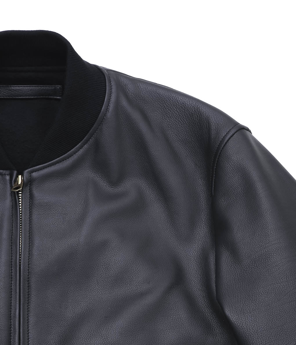 COMOLI ''カーフスキン ジップブルゾン'' (BLACK)