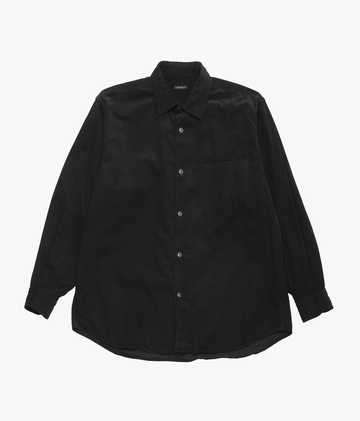 COMOLI 25aw コーデュロイ コモリシャツ BLACK COMOLI ''コーデュロイ コモリシャツ'' (BLACK) – THE STORE BY MAIDENS