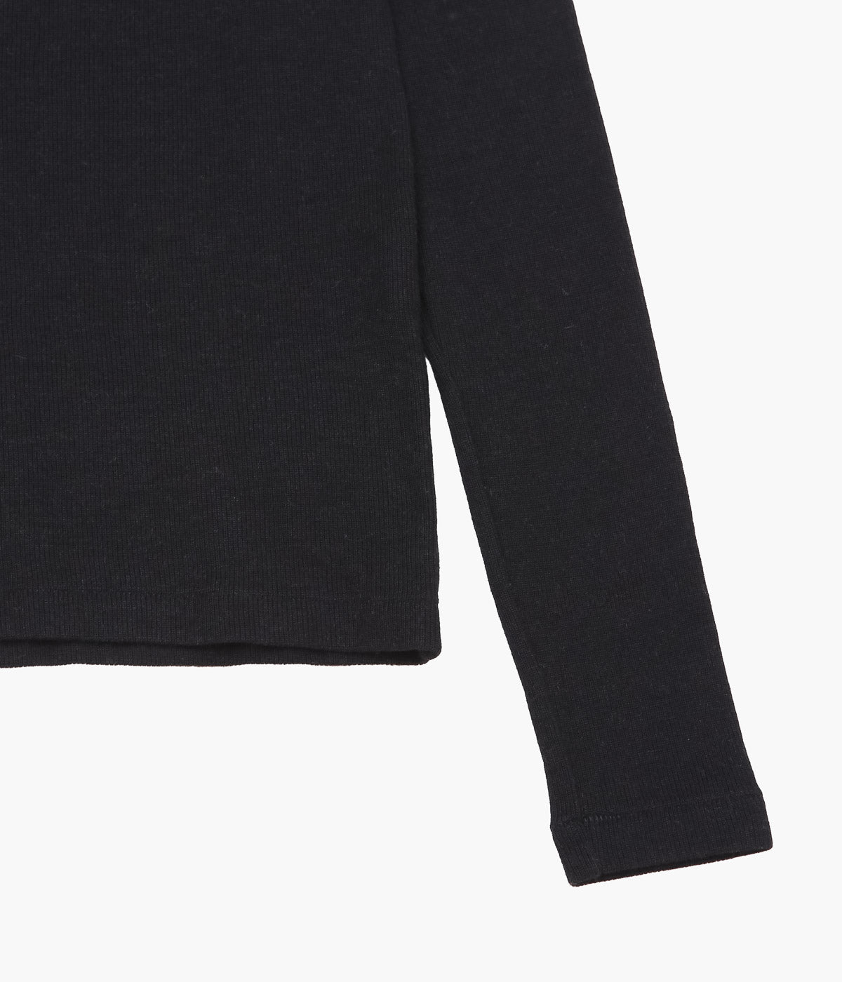 COMOLI Cotton Cashmere Long Sleeve Crew Shirt (Black)