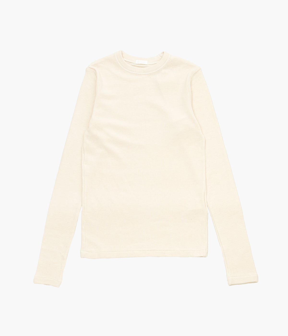 COMOLI Cotton Cashmere Long Sleeve Crew Shirt (ECRU)