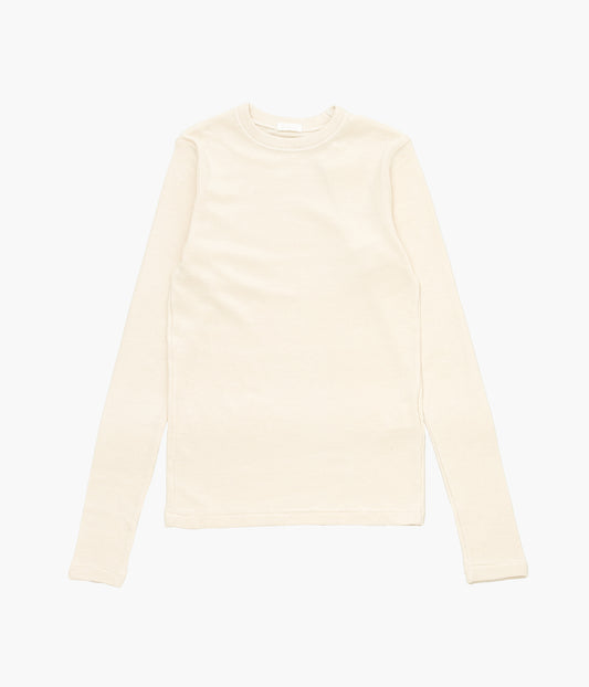 COMOLI Cotton Cashmere Long Sleeve Crew Shirt (ECRU)