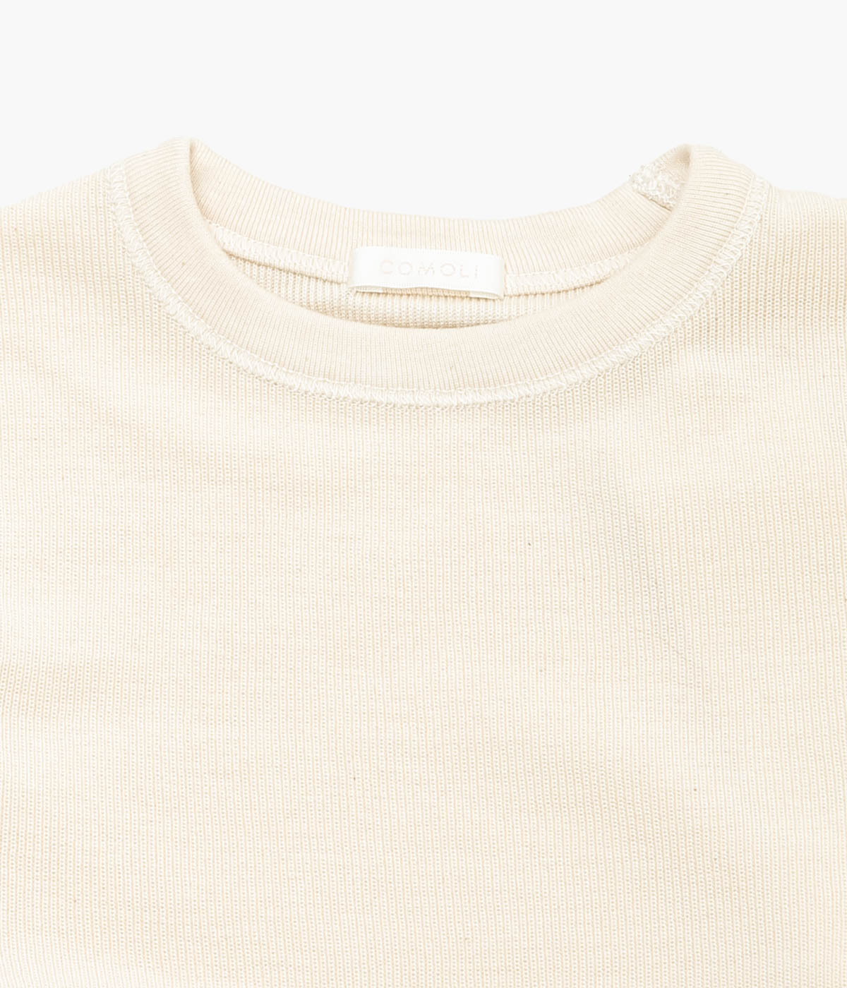 COMOLI Cotton Cashmere Long Sleeve Crew Shirt (ECRU)